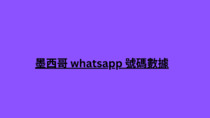 墨西哥 whatsapp 號碼數據